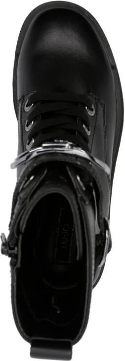 LIU JO Love 40mm logo-plaque ankle boots Black