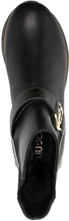 LIU JO Maxi Wonder leather ankle boots Black