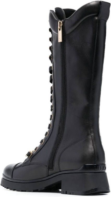 LIU JO Nancy lace-up leather boots Black