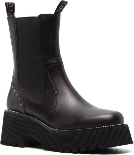 LIU JO stud-detail ankle leather boots Black