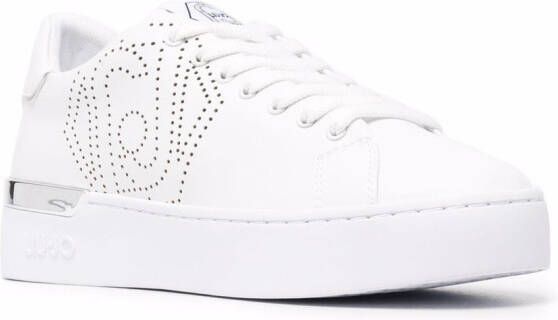 LIU JO studded logo lace-up sneakers White