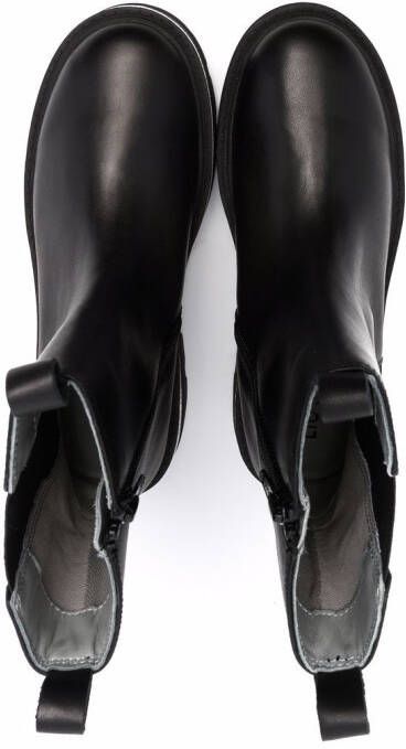 Liu Jo Kids Tailor logo-trim leather Chelsea boots Black