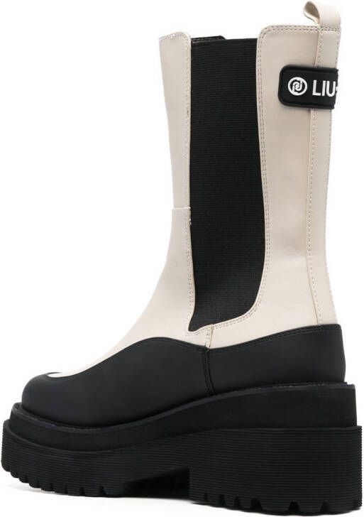 LIU JO two-tone chunky ankle boots White