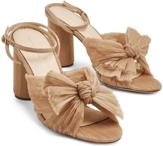 Loeffler Randall Camellia pleated knot 90mm sandals Pink