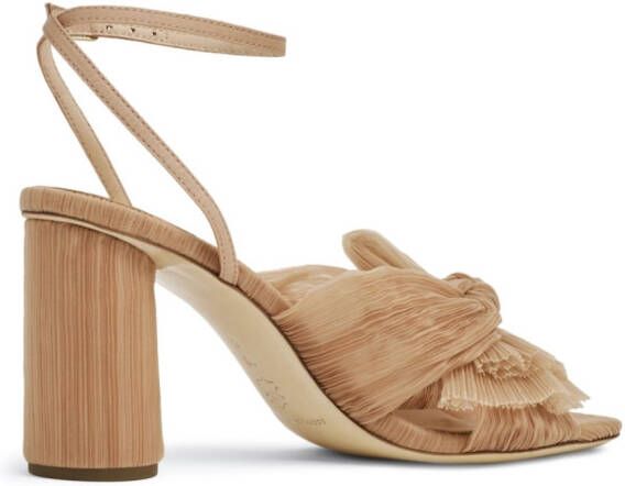 Loeffler Randall Camellia pleated knot 90mm sandals Pink