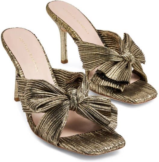 Loeffler Randall Claudia pleated knot 90mm mules Gold