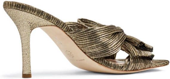 Loeffler Randall Claudia pleated knot 90mm mules Gold