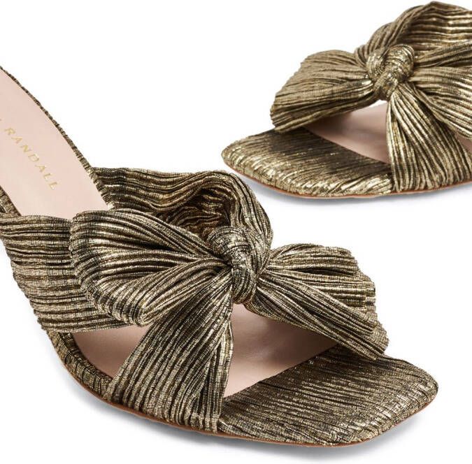 Loeffler Randall Claudia pleated knot 90mm mules Gold