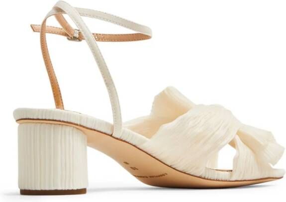 Loeffler Randall Dahlia 50mm pleated bow sandals Neutrals