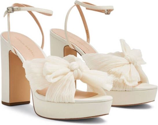 Loeffler Randall Natalia pleated knot 100mm sandals White