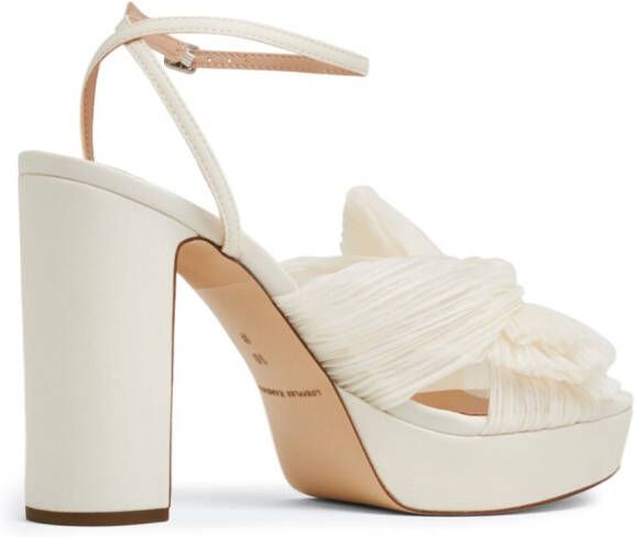 Loeffler Randall Natalia pleated knot 100mm sandals White