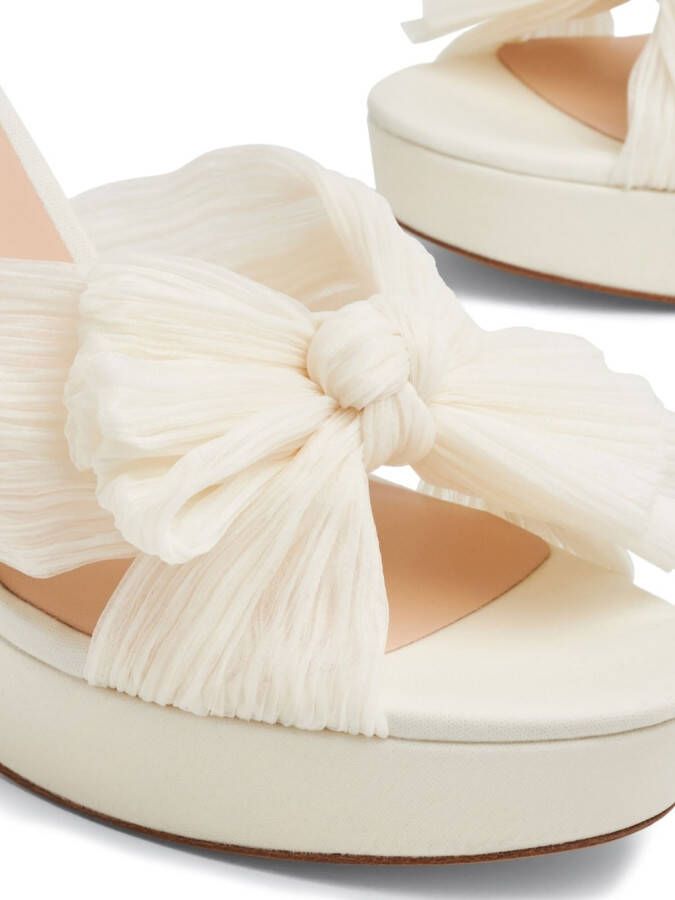 Loeffler Randall Natalia pleated knot 100mm sandals White