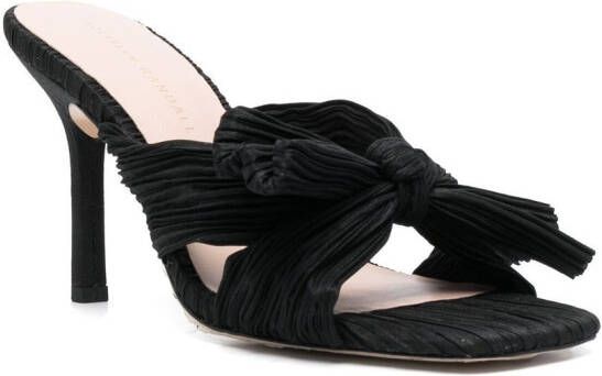 Loeffler Randall pleated knot-detail mules Brown