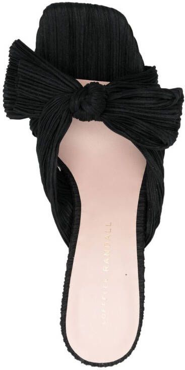 Loeffler Randall pleated knot-detail mules Brown