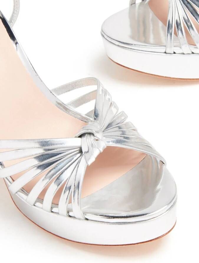 Loeffler Randall Rivka 110mm metallic-effect sandals Silver
