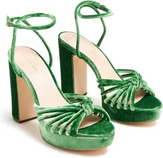 Loeffler Randall Rivka 110mm velvet sandals Green