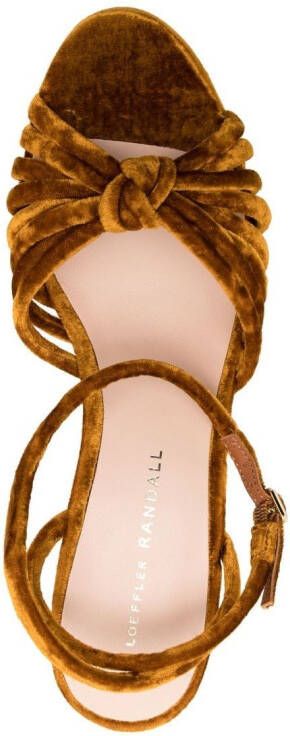 Loeffler Randall Rivka crushed-velvet 110mm sandals Brown