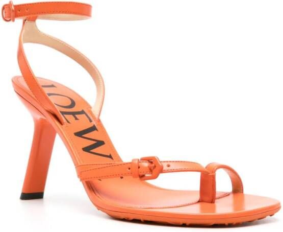 LOEWE 105mm Petal leather sandals Orange