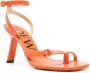 LOEWE 105mm Petal leather sandals Orange - Thumbnail 2