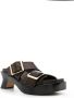 LOEWE 70mm buckled leather mules Brown - Thumbnail 1