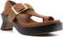 LOEWE 70mm Ease brushed-suede sandals Brown - Thumbnail 2
