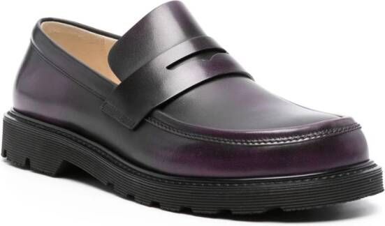 LOEWE Blaze faded-effect leather loafer Purple