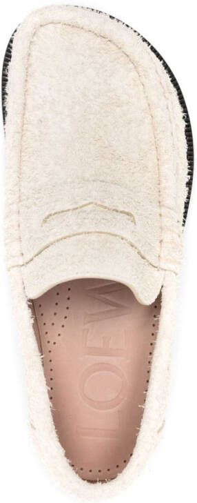 LOEWE Campo brushed suede loafers Neutrals