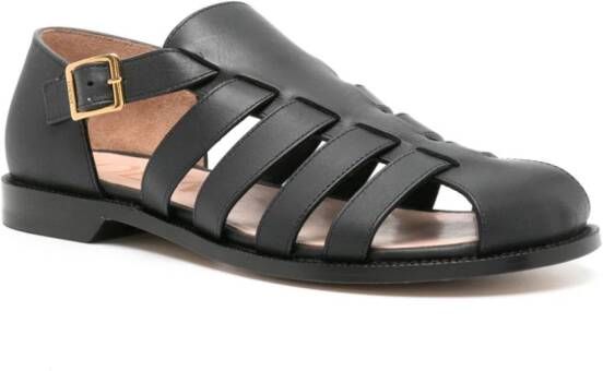 LOEWE Campo leather sandals Black