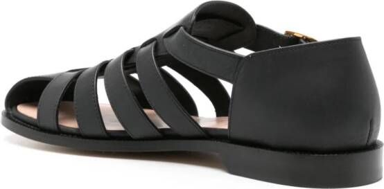 LOEWE Campo leather sandals Black