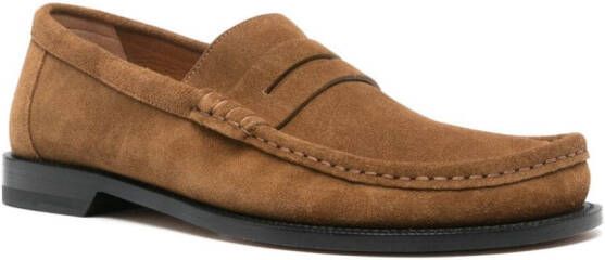 LOEWE Campo suede penny loafers Brown