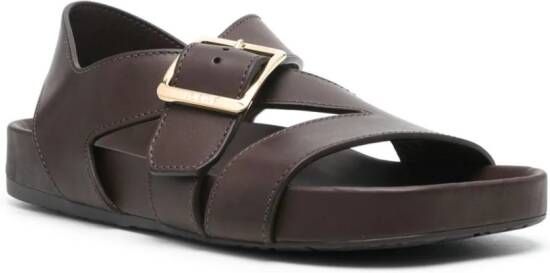 LOEWE crossover-strap leather sandals Brown