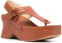 LOEWE Ease 90mm leather flatform sandals Brown - Thumbnail 1
