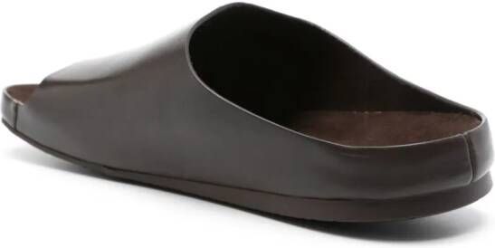 LOEWE Lago leather sandals Brown