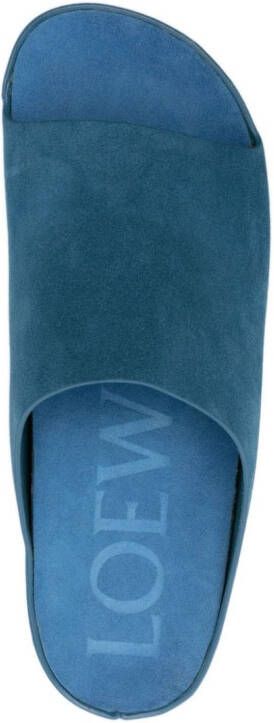 LOEWE Lago suede sandals Blue