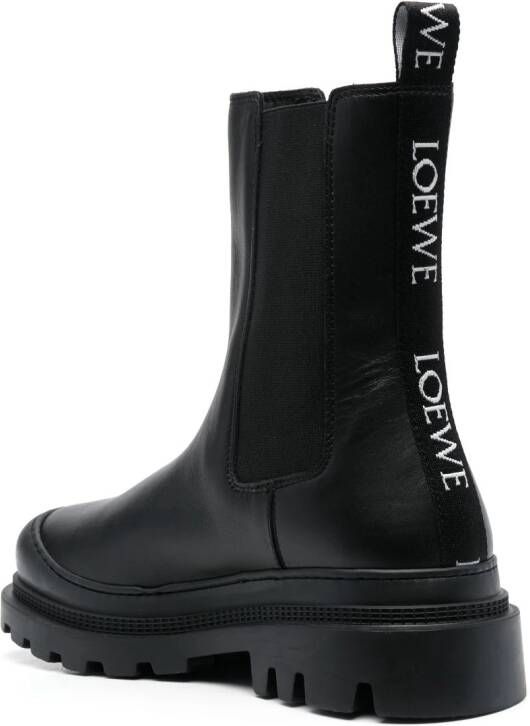 LOEWE logo-tab leather Chelsea ankle boots Black