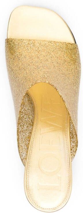 LOEWE Toy 45mm glitter-embellished mules Gold