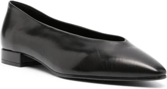 Loro Piana Rebecca leather ballerina shoes Black