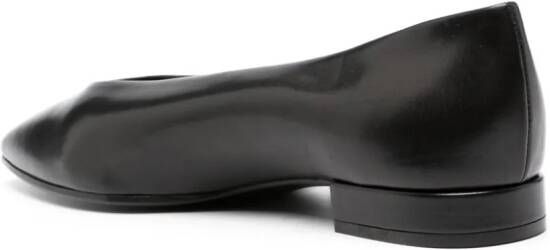 Loro Piana Rebecca leather ballerina shoes Black