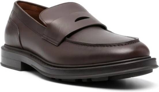 Loro Piana Travis leather loafers Brown