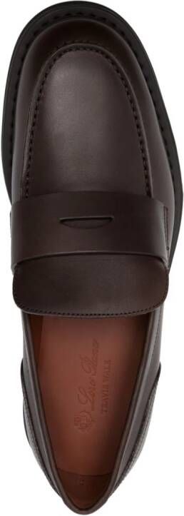 Loro Piana Travis leather loafers Brown