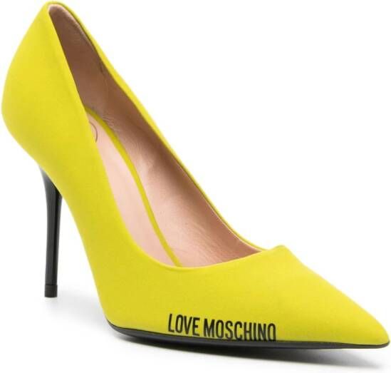 Love Moschino 100mm pointed-toe leather pumps Yellow
