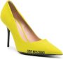 Love Moschino 100mm pointed-toe leather pumps Yellow - Thumbnail 2