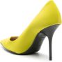 Love Moschino 100mm pointed-toe leather pumps Yellow - Thumbnail 3