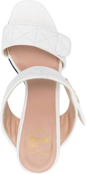 Love Moschino 105mm open-toe leather mules White
