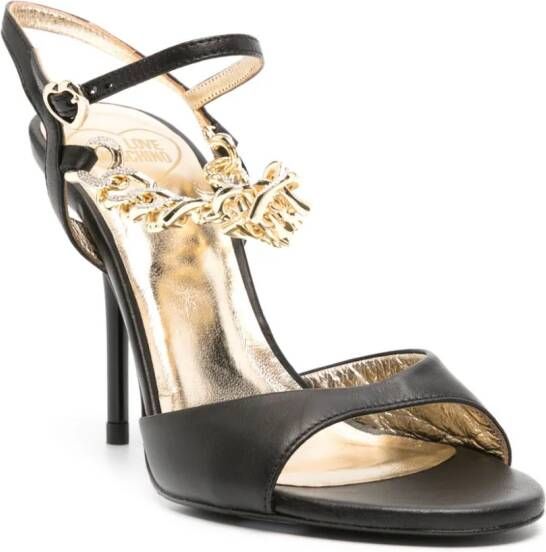 Love Moschino 110mm chain-strap leather sandals Black