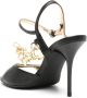 Love Moschino 110mm chain-strap leather sandals Black - Thumbnail 3