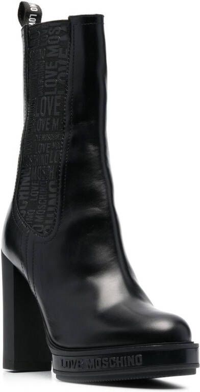 Love Moschino 110mm platform ankle boots Black
