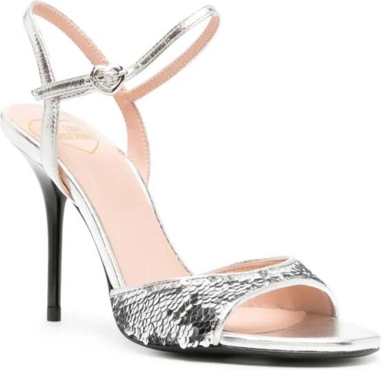 Love Moschino 110mm sequin-embellished pumps Silver