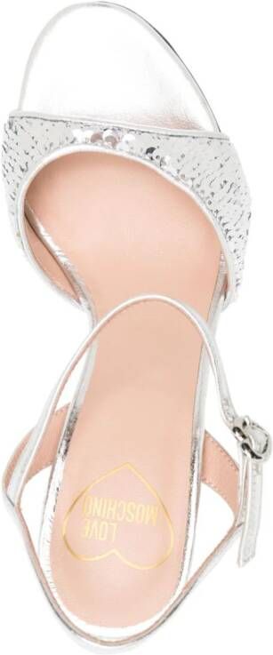 Love Moschino 110mm sequin-embellished pumps Silver