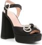 Love Moschino 130mm crystal-embellished bow sandals Black - Thumbnail 2